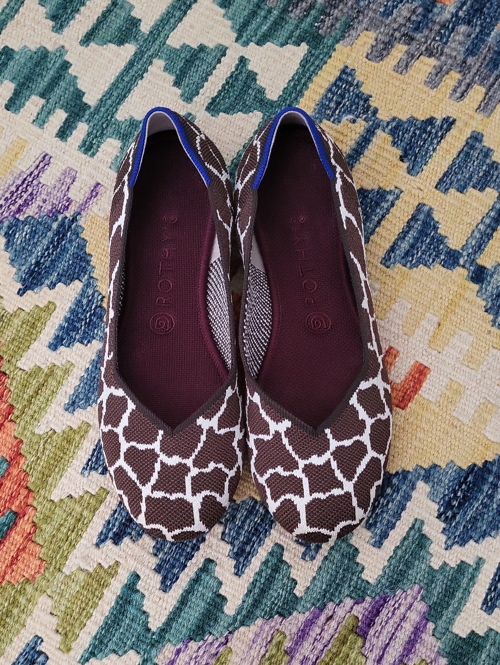 Rothy's The Round Giraffe Print Ballet Flats - Brown/Cream - 9